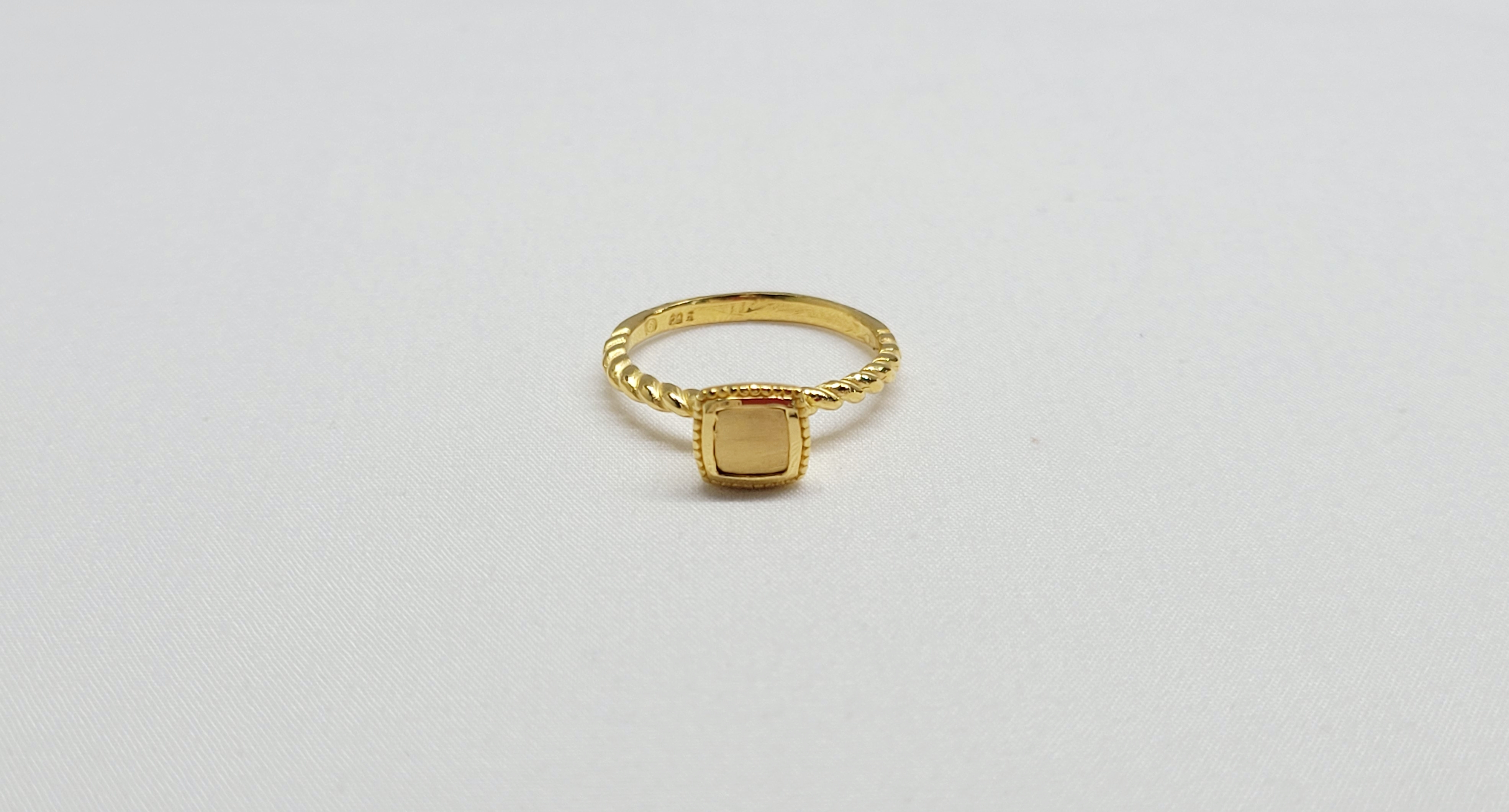 24k 순금 여자 반지1(3.75g) 명품디자인 사각솔리테어 반지 마이에쎄레